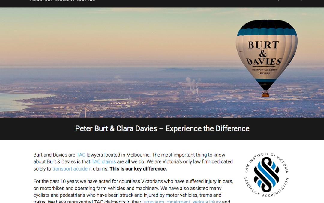 Burt & Davies, lawyers – web content